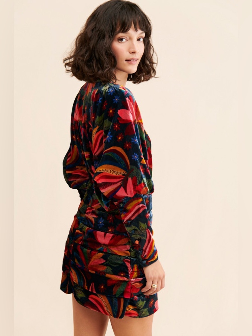 Farm Rio Banana Sky Velvet Dress